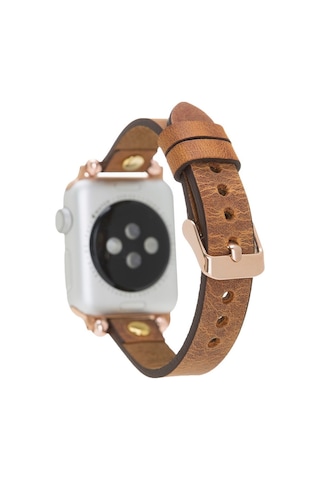 Apple Watch Uyumlu Deri Kordon 38-40-41mm Gt G19 Taba Diğer