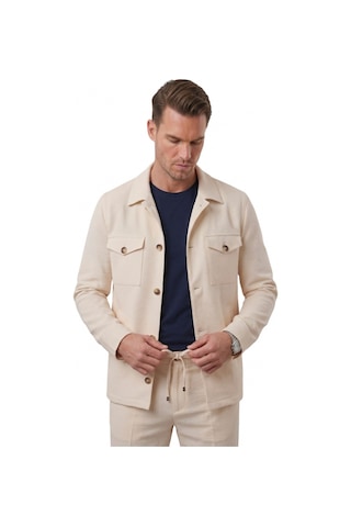 Deep Sea Deepsea Bej Slim Fit Gofre Dokulu Yazlık Spor Takım Elbise Yarım Astarlı Likralı 2 Li Kombin 2604007