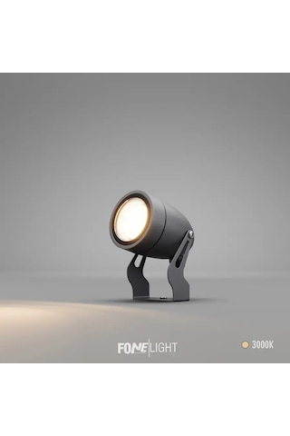 FoneLight Egitera 33 cm LED Kazıklı Çim Armatürü Spot Antrasit Alüminyum IP65 Bahçe Peyzaj Aydınlatması 7W