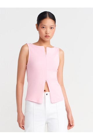 Dilvin 31764 Fermuar Detaylı Top-toz Pembe Toz Pembe