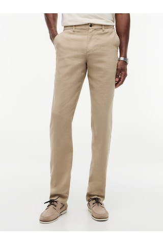 Tommy Hilfiger Denton Sorona Lınen Erkek Bej Pantolon - Mw0mw42337
