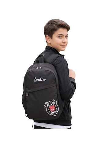 Me Çanta Beşiktaş Lisanslıgümüş Logo Detaylı Comfort Sırt Çantası Siyah