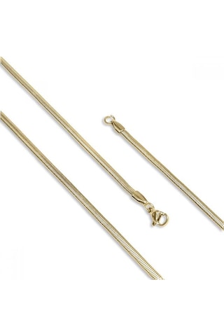 Erkek İtalyan Çelik Kolye 1,5mm X 3mm 9193 Altın
