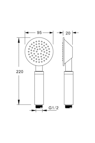 Fause El Duş Başlığı 304 Çelik Metal Oval Siyah Ke103-B Siyah