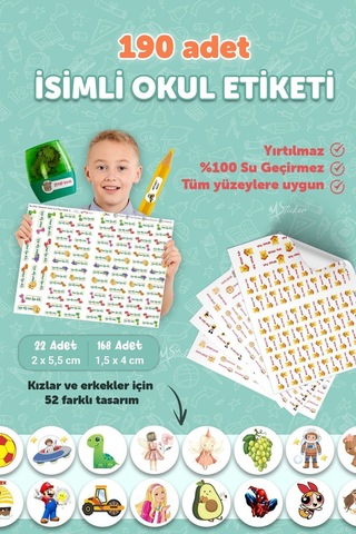 Okul Etiketi Kalem Defter Etiketi Özel Isim Yazılabilen Etiket Winnie The Pooh 190 Adet Beyaz