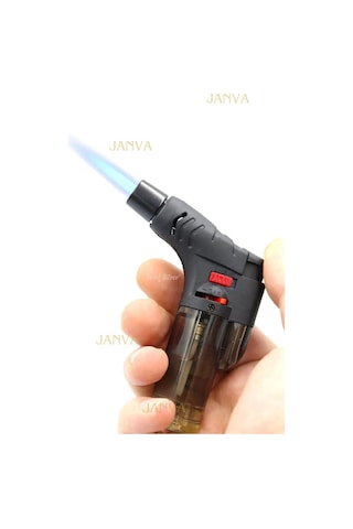 Janva Gazlı Torch Pürmüz Çakmak Doldurulabilir Pratik Mangal Nargile Yemek Hazırlama Şef Aşçı Çakmağı Siyah