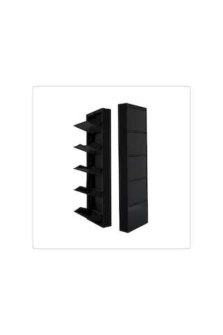 5'li Metal Ayakkabılık - Siyah