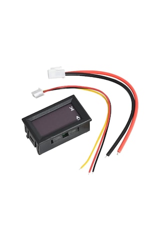 10a-red-blue-dc0-100v 10a Led Dijital Voltmetre Ampermetre Araba Motosiklet Gerilim Akım Ölçer Volt Dedektörü Test Cihazı Monitör Paneli