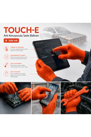 Penta Touch-e Ark Koruyuculu İzole Eldiven 1000v Class 0 Turuncu