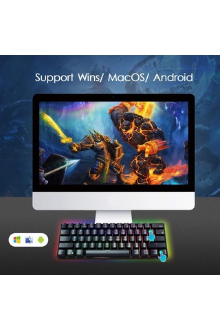 Maiyame "rk61 Rgb Mekanik Oyun Klavyesi - Mavi Switch, Kompakt Tasarım, Programlanabilir Tuş Aydınlatma"