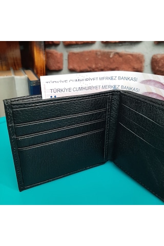 Gvnbag Hakiki Deri Erkek Bozuk Para Gözlü Siyah Cüzdan Gvn-0119