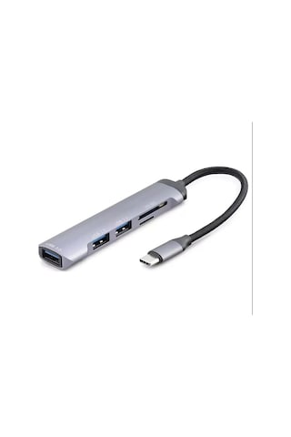 Hadron Hdx7039 Usb Hub Combo 5ın1 Usb Type-c Sd + Tf Card Gri Çoğaltıcı Hub