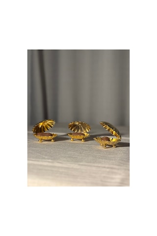 Gold Rengi Metal İstiridye 6'lı Kahve Yanı Sunumluk Altın - 806699719 Altın