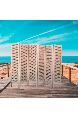 Ahşap Paravan 6 Kanatlı Oda Bölme