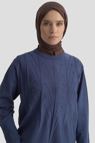 Armine Başak Desenli Kazak 25kd7006 İndigo İndigo