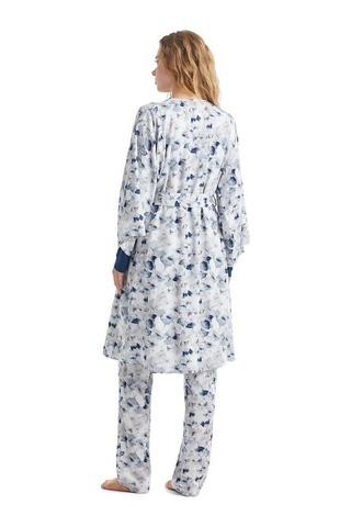 Blackspade Kadın Uzun Kol V Yaka Lacivert Pijama & Sabahlık Takım 51224-51227 001