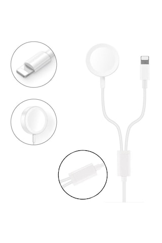 Apple Uyumlu Watch Series 10 42mm/46mm 2in1 Manyetik Şarj 1.2m Al2363