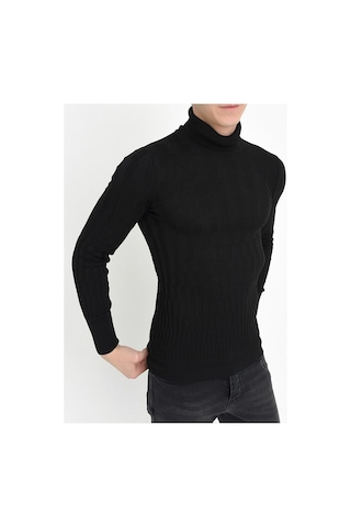 Efor Tr 819 Slim Fit Siyah O Yaka Triko Siyah