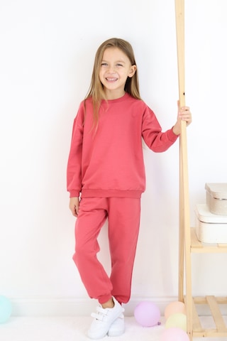 Kız Çocuk İki İplik Basic Eşofman Takımı Kırmızı