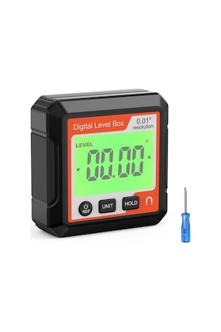 Novahub Su Terazisi Dijital Açılı Ölçer, Eğimölçer Manyetik Tabanlı Lc Beyaz, Elektronik Açıölçer