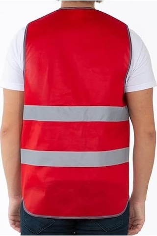Kırmızı Reflektif Mühendis Yeleği Çok Renkli