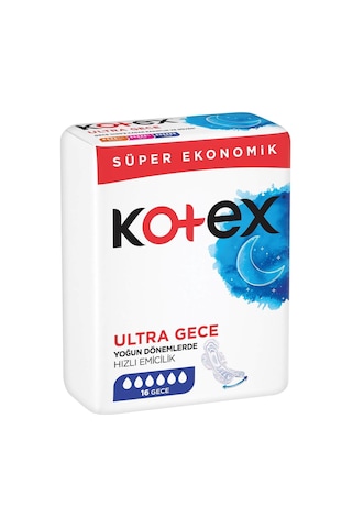 Kotex Ultra Gece Hijyenik Ped Gece 6 x 16'lı