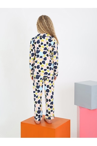 Kız Çocuk Uzun Kollu %100 Pamuklu Düğmeli Pijama Takımı Ruby SOMON