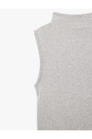 Koton Modal Karışımlı Slim Fit Dik Yaka Kolsuz Atlet Gri Melanj 7wal30033ık