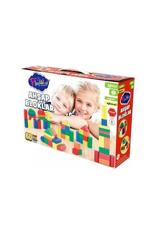 Playwood Ahşap Eğitici Renkli Bloklar 60 Parça Ony-400