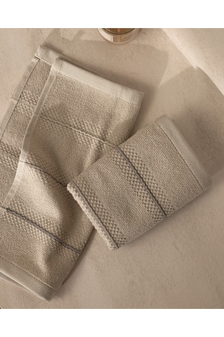 Madame Coco Celeste 2'li %100 Pamuk El Havlusu - Bej - 30x30 Cm 8684427342787 Çok Renkli