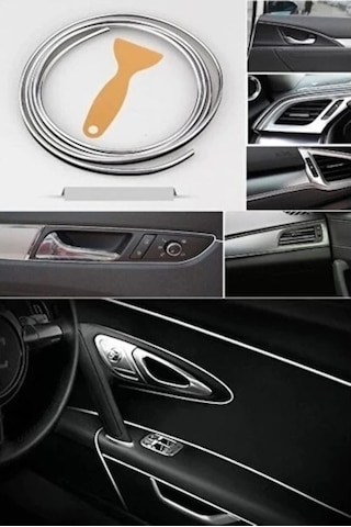 Skoda Octavia Araç Içi Nikelaj Krom Gümüş Renk 5 Metre Torpido Ip Trim Fitili
