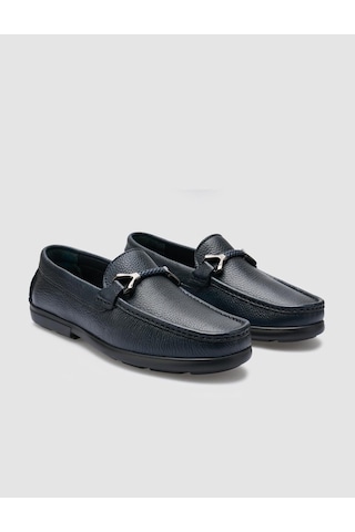 Cabani Tivra %100 Hakiki Deri Lacivert Toka Detaylı Erkek Loafer