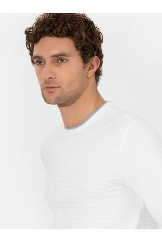 Beyaz Dokulu Sweatshirt