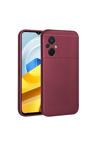 Xiaomi Poco M5 Kılıf Zore Premier Silikon Kapak Mürdüm