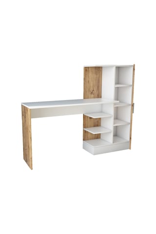 Robinhome Robin Home Arthur Kitaplıklı Çalışma Masası Çam Beyaz (468193255) Kahverengi