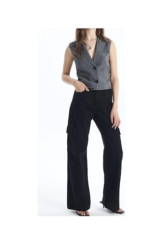 Kazax Kargo Cep Jeans Pantolon Siyah Siyah