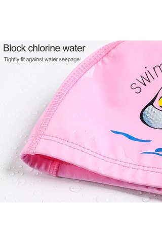 Çocuk Yüzme Şapkası Pu Baskılı Sevimli Yunus Desenli Elastik Yüzme Şapkası Gök Mavisi Mavi