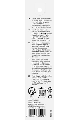 Faber-Castell TK Fine Vario LÜX Versatil Kalem, 0.5 mm, Indigo, Ayarlanabilir Metal Uç, Sertlik Göstergeli