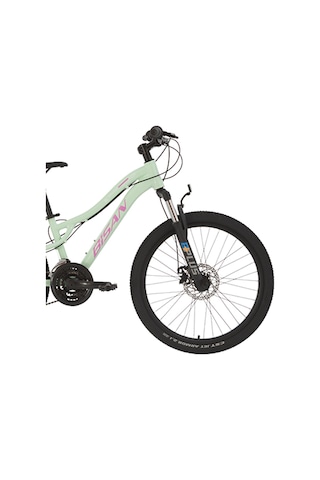 Bisan Kdx 2800-d Kadın Mtb Dağ Bisikleti 24 Jant 21 Vites Disk Fren 30 Cm Kadro Mint Yeşil - Pembe