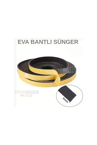 Eva Neopren Conta Sünger Bantlı Sızdırmazlık Bandı 6mm Kalınlıkta 10mmx20mt