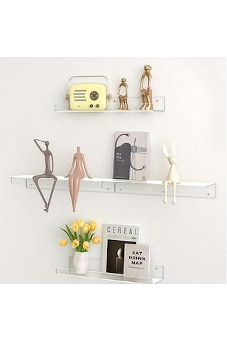 Düz Pleksi Duvar Rafı 38 CM