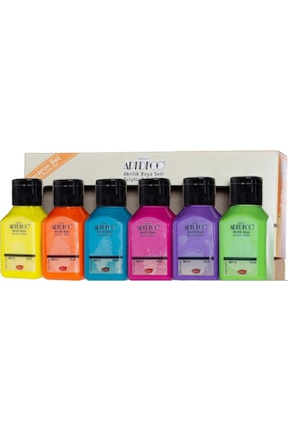 Akrilik Boya Seti 6x75 Ml Makaron 1 Paket Artdeco Akrilik Boya 6 Renk 75 Ml Makaron Renkler Yumuşak Pastel Renk Diğer