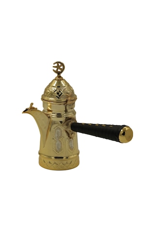 İşleme Motifli Bakır Mırra Cezve 20 Cm