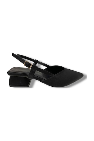 C-shoes 6004-25 V Ağız Kısa Topuk Kadın Ayakkab Siyah