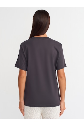 Dilvin Bisiklet Yaka T-shirt 101a31064 Antrasit
