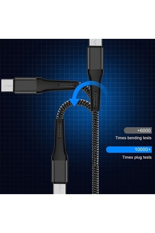 Prestigegoods 2.4a Usb Tip C Mikro Usb Kablosu, Hızlı Şarj, Samsung Galaxy Xiaomi Huawei Uyumlu, Usb-c Şarj Kablosu