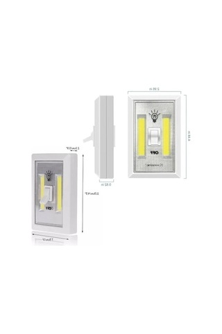 4 Adet Pille Çalışan Mıknatıslı Duvar Anahtarı Cob Led Lamba, Kablosuz Aydınlatma .