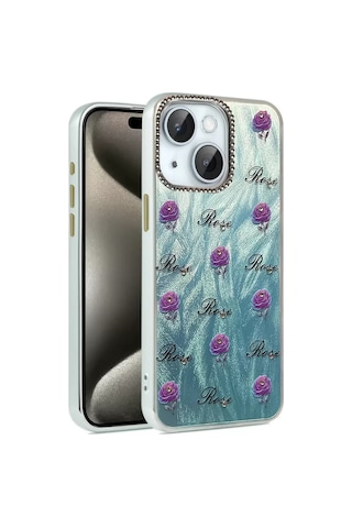 Newface Apple Uyumlu iPhone 15 Plus Kılıf Blade Aynalı Desenli Kapak - Desen 9 - Özel Seri 8683140849290 Mavi
