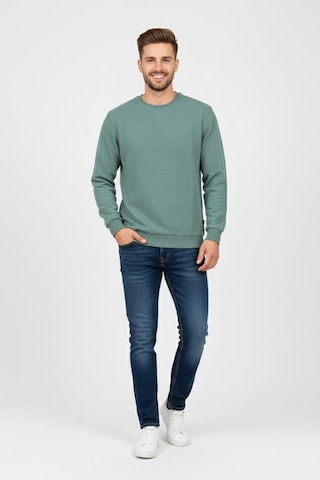 Baglan Erkek Büyük Beden Sıfır Yaka Selanik Sweatshirt Bgl-st04871 Açık Yeşil