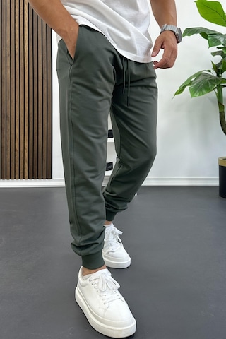 Erkek Regular Fit Dar Paça Lastik Paça Eşofman Altı Yeşil Edw406 Yeşil